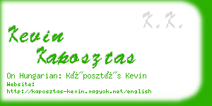 kevin kaposztas business card